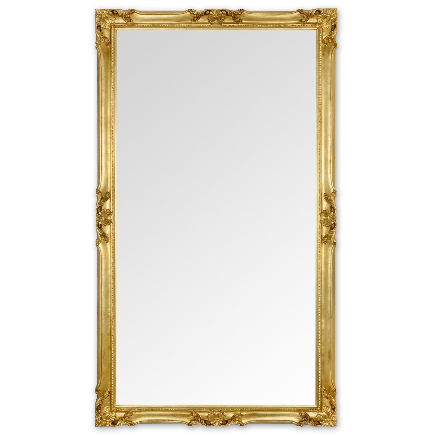 Specchio da parete grande barocco 82x142 foglia oro antico, made in Italy