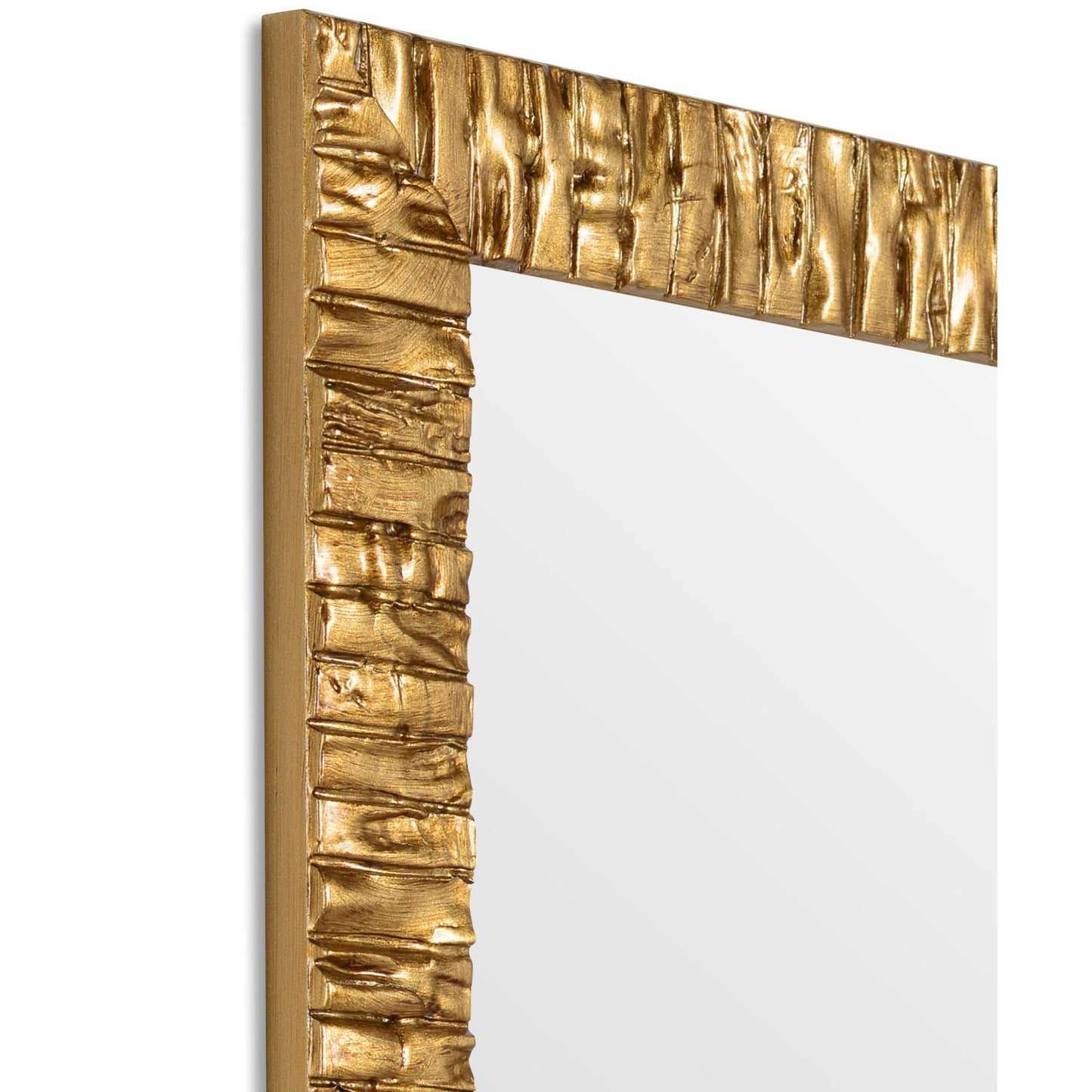 Antiker goldener Wandspiegel 55 x 145 cm – Holzrahmen, hergestellt in Italien