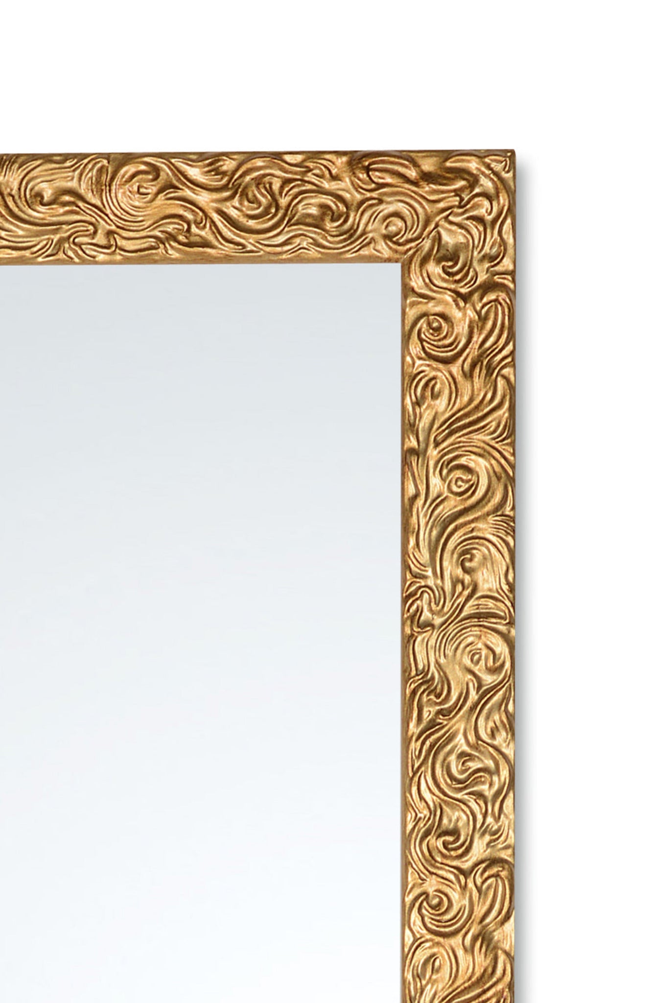 Specchio da Parete Cornice in Legno Oro Antico cm. 55x145. Made in Italy