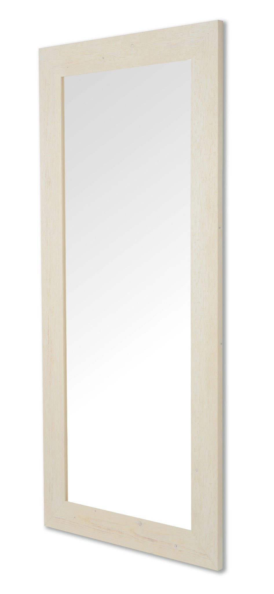 MO.WA Specchio da parete grande 82x182 cm Made in Italy cornice legno bianco shabby #8090