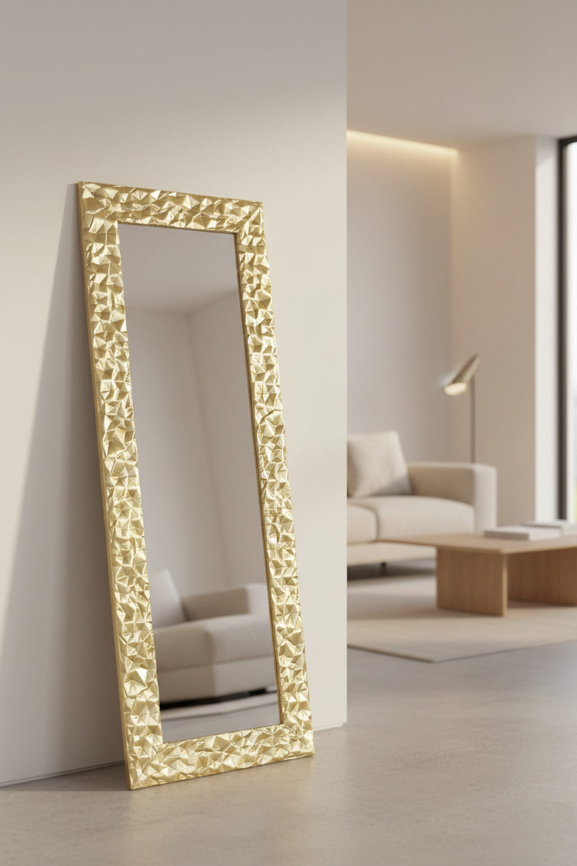 Wandpspiegel Spiegel Blattgold 52x147 Made in Italy