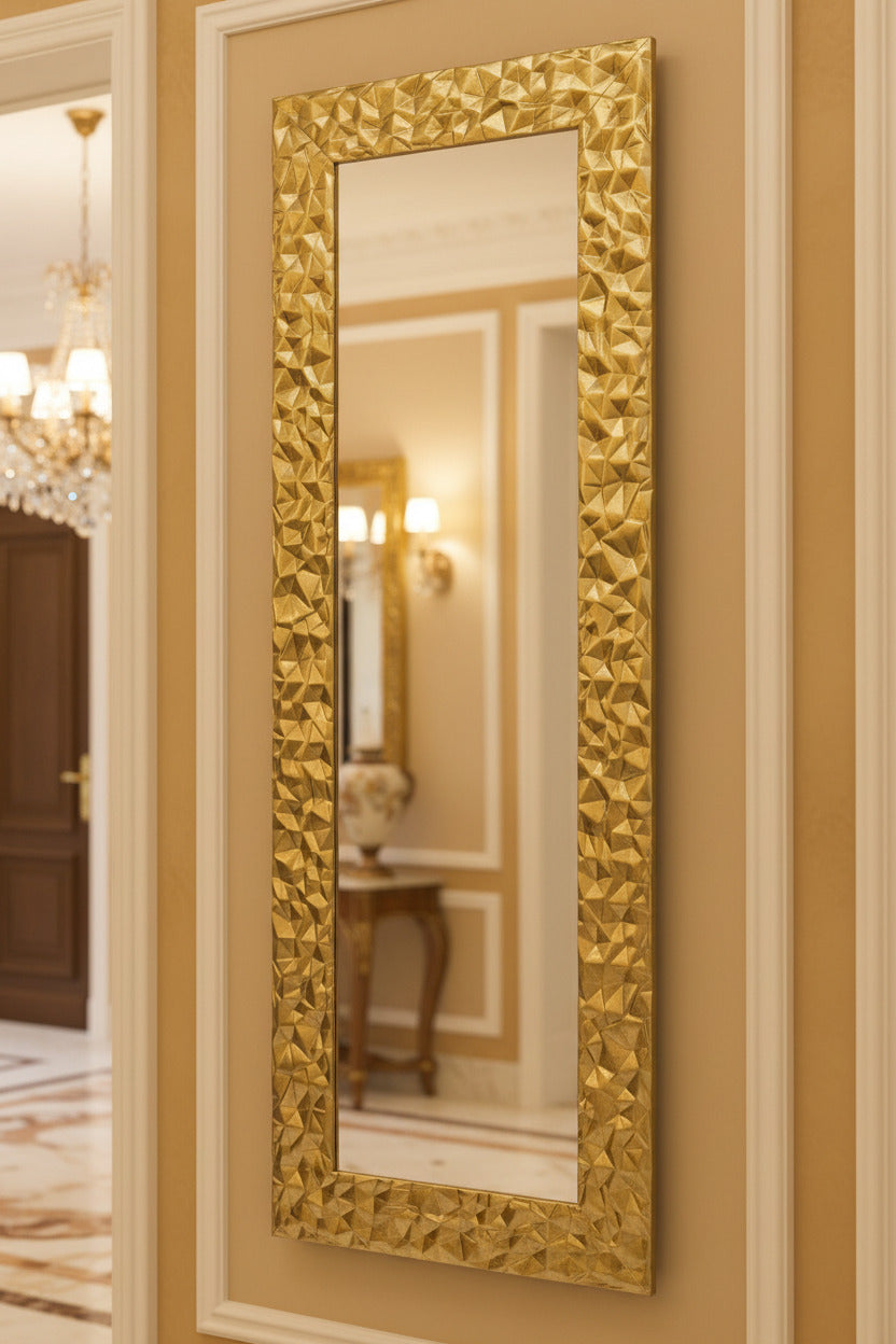 Wandpspiegel Spiegel Blattgold 52x147 Made in Italy
