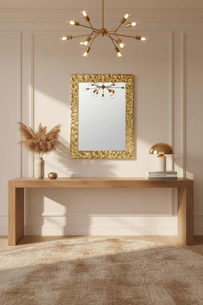 Specchio da Parete moderno, Made in Italy, foglia argento 72x95 #ppa